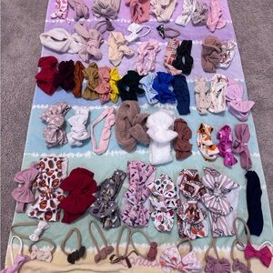 White Hair Bow Organizer and bows/headwraps